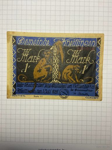 1 марка (нотгельды) г. Германия.-2012