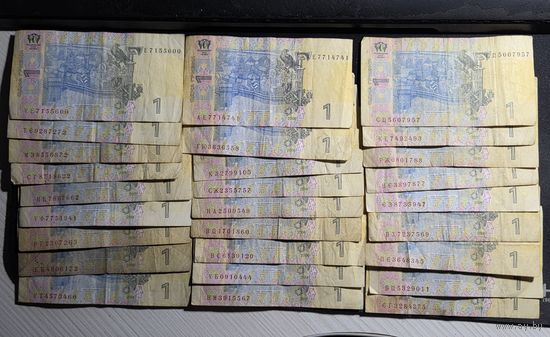 Украина 1 гривна 2006-2014 27 шт