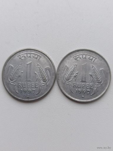 Индия. 1 рупия 1997 года. (4)