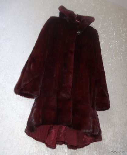 ЭФФЕКТНАЯ НОРКОВАЯ ШУБА С КАПЮШОНОМ. 44-46. ЛЮКС!