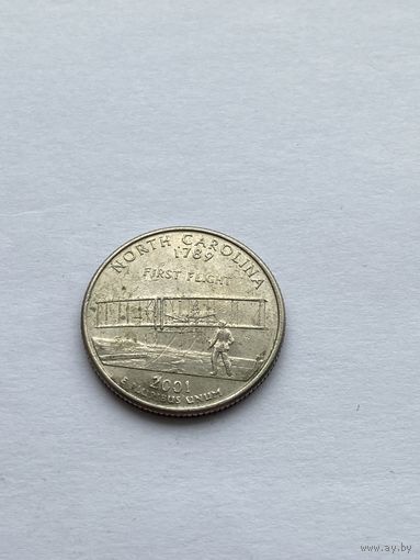 25 центов 2001 г. Северная Каролина, США