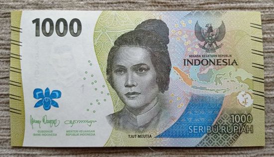 Werty71 Индонезия 1000 рупий 2022 UNC банкнота