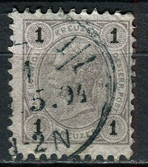 Австро-Венгрия - 1890 - Император Франц Иосиф 1Kr - [Mi.50] - 1 марка. Гашеная.  (Лот 14EL)-T2P8