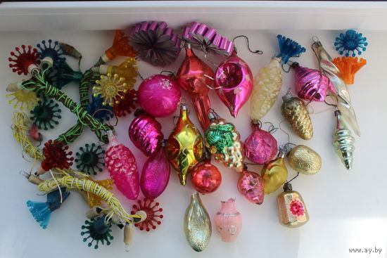 Новогодние игрушки и гирлянды запчасти СССР+бонус