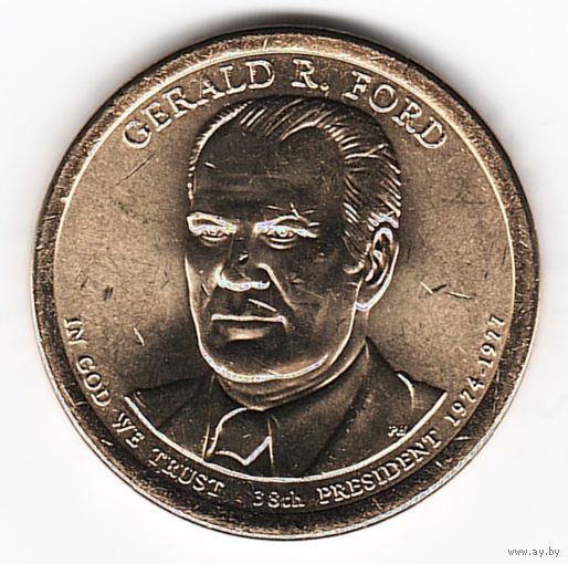 1 доллар США 2016 год 38-й Президент Джеральд Форд двор D _состояние UNC
