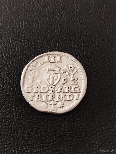 Три гроша 1592 г. Вильно. Сигизмунд Ваза.