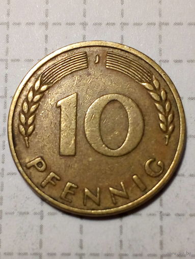 10 пфенниги ГДР  1950 J  год