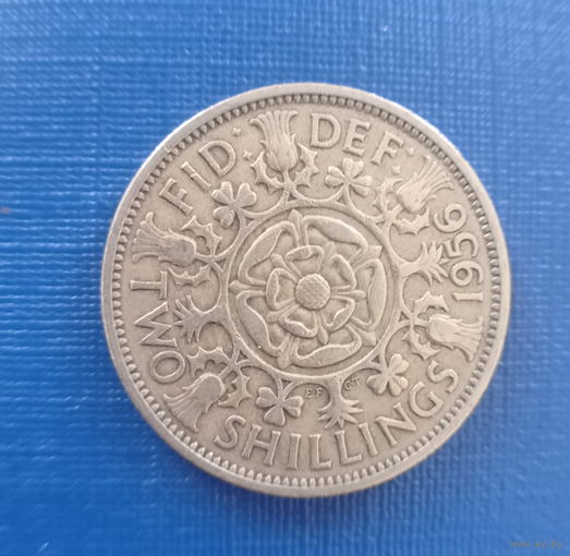 Великобритания 2 шиллинга 1956 год королева Елизавета
