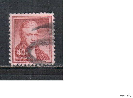 США-1954, (Мих.672), гаш.  , Стандарт, Известные американцы, Маршалл, Живопись,