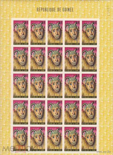 Гвинея. 1965. Этнография. Маски  Лист MNH