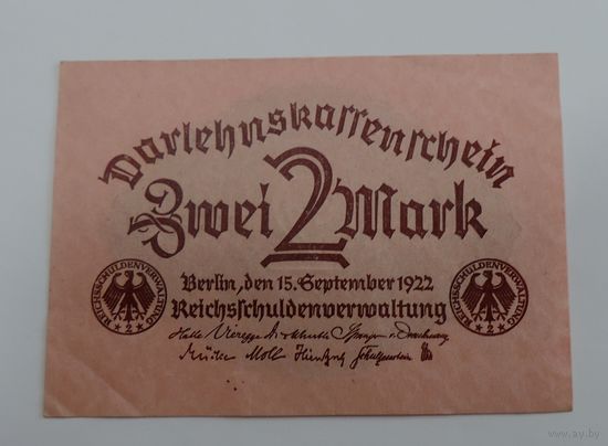 2 марки 1922 г. Германия