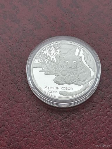 Орешниковая соня. Заказник Свитязянский. 1 рубль 2023год.  (Арэшнiкавая соня)