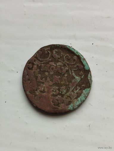 Полушка 1735 год. Российская империя.