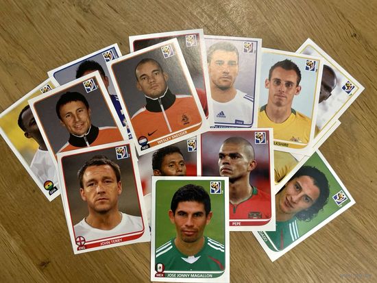 Карточки Panini. Чемпионат мира по футболу ЮАР-2010 (набор 15 шт.)