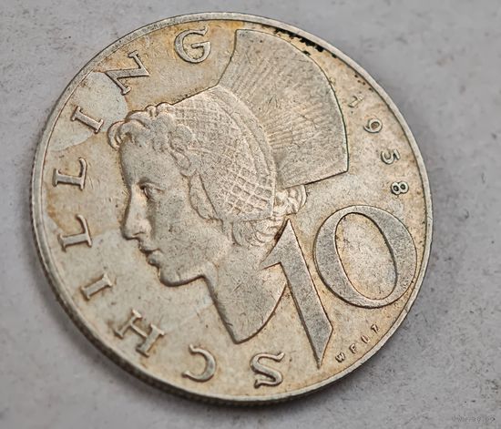 1958 год 10 шиллингов  Австрия   серебро