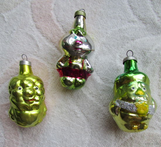 Елочные игрушки - 3 персонажа из сказки "Чиполлино". Цена за лот