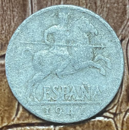 Монета. Испания. 10 сентимо 1941 год.