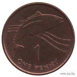 ЗАМОРСКАЯ ТЕРРИТОРИЯ ОСТРОВОВ СВЯТОЙ ЕЛЕНЫ И ВОЗНЕСЕНИЯ. 1 ПЕННИ 1997. ФАУНА. ТУНЕЦ