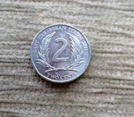 Werty71 Карибские острова 2 цента 2011 Елизавета 2  Карибы