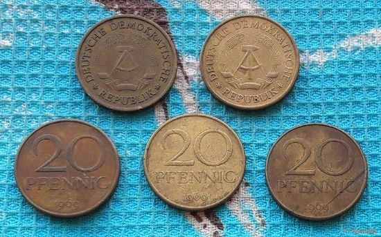Германия (ГДР) 20 пфеннигов 1969 года