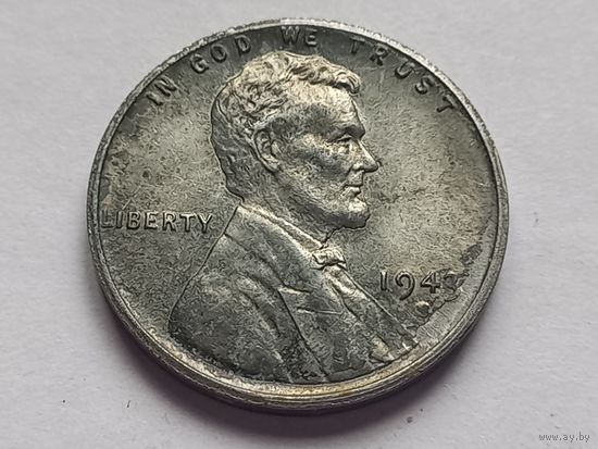 США 1 цент 1943 г. Стальной.
