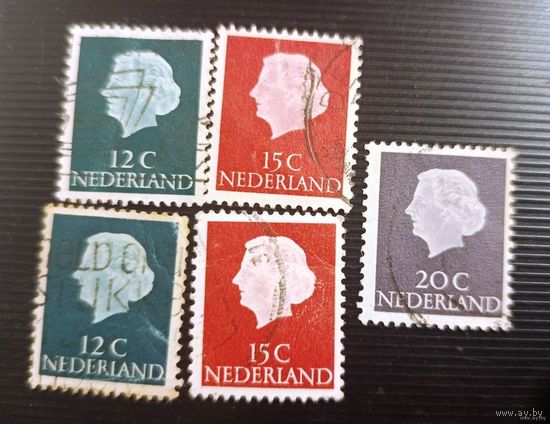 Набор марок Нидерланды - 5 шт (цена за все) - лот 24.