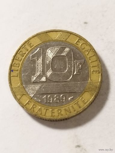 Франция 10 франков 1989