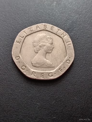 Великобритания 20 пенсов 1982 г.