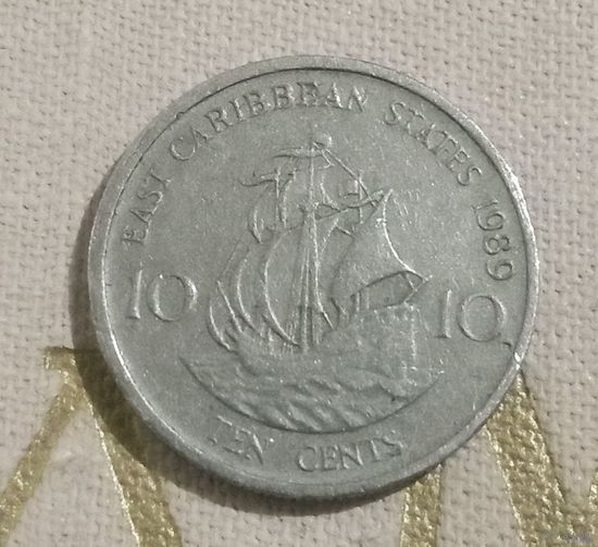 10 центов 1989 г.в. Восточные Карибские острова.