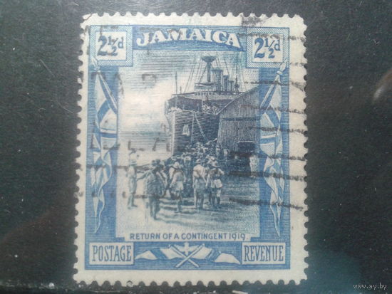 Ямайка, колония Англии, 1920. Возвращение зарубежных войск. Mi-3,8 евро гаш.