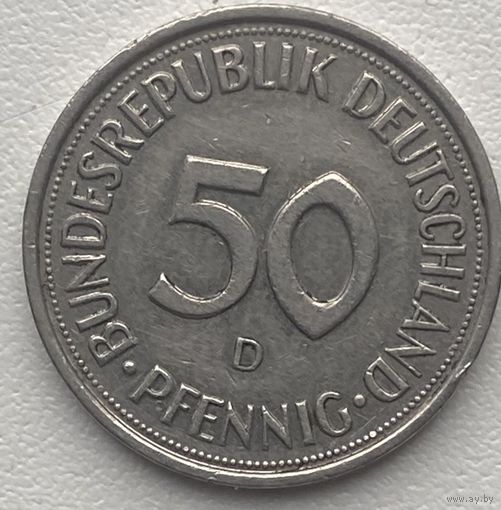 Германия 50 пфеннигов 1984 г. D