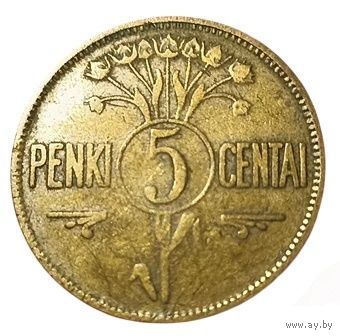 ЛИТОВСКАЯ РЕСПУБЛИКА. ПЕРВАЯ РЕСПУБЛИКА. 5 ЦЕНТОВ 1925 г. ПАГОНЯ.