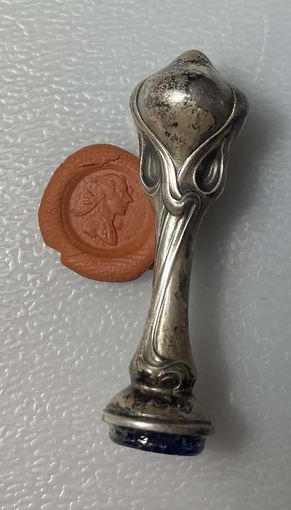 Серебряная дворянская печать. Арт-нуво.