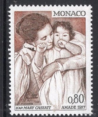 Монако 1977 ** Живопись  Картина Мэри Кассат "Материнство"
