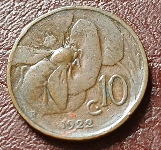 Италия 10 чентезимо, 1922    ( 2-2-2 )