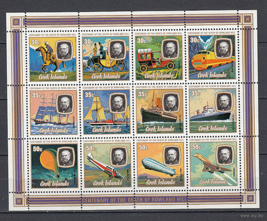 Транспорт. Острова Кука. 1979. 1 малый лист. Michel N 603-614 (9,0 е)
