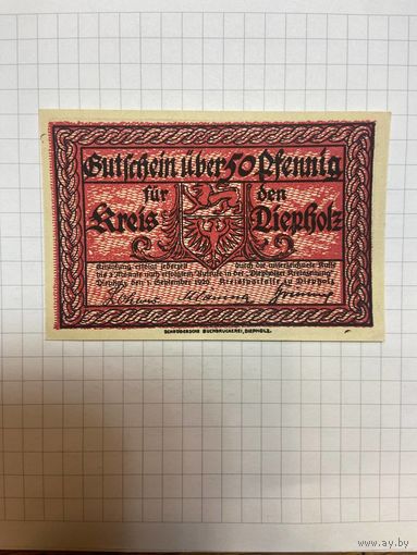 50 пфеннигов (нотгельды) г. Германия Дипхольц-1201