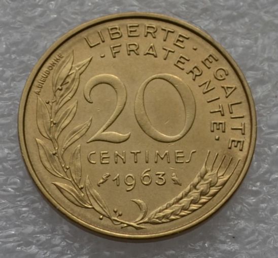 Франция, 20 сантимов 1963 г.