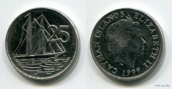 Каймановы острова. 25 центов (1999, XF)