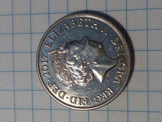 10 пенсов Великобритания 2017 год.