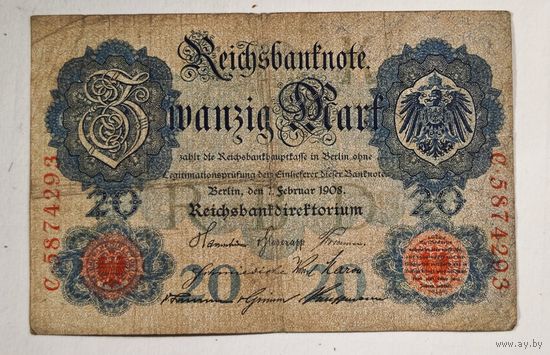 1908 год Германия 20 марок