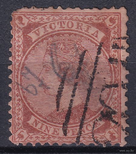 94.Aust. Великобритания. Австралийские штаты. Виктория. Стандарт. 1875 г. 9p. Mi.#61.