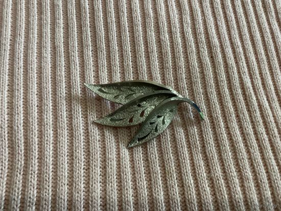 Брошь Листья Sphinx Англия 60-е г клеймо