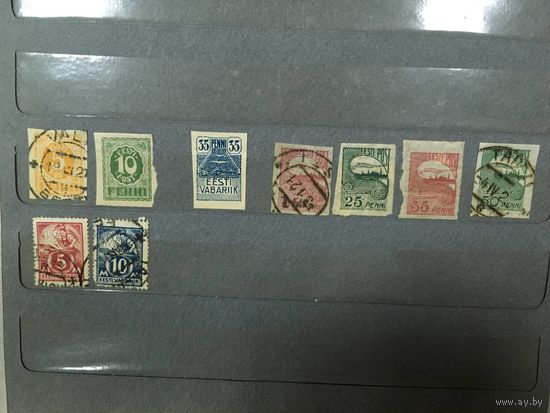 Эстония - Лот Старых Марок - 1922 - 1924