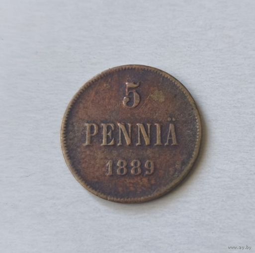 5 пенни 1889 Финляндия