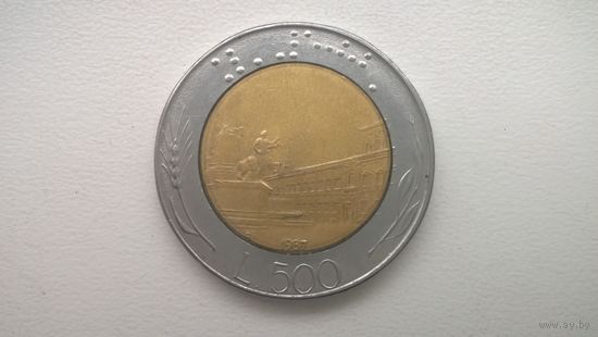 Италия 500 лир, 1987г. (D-84)