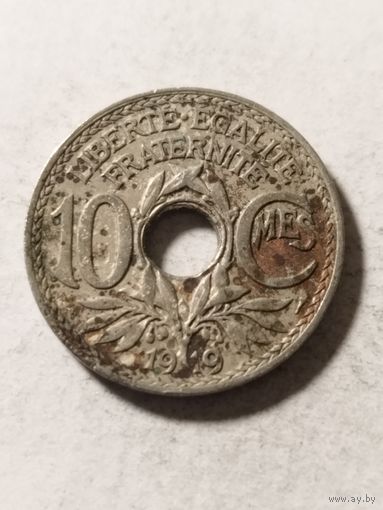 Франция 10 сантим 1919