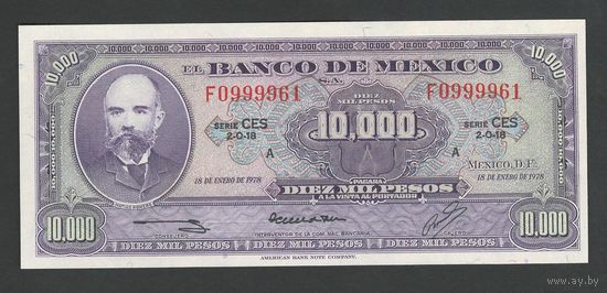 Мексика 10000 песо 1978 года. Тип P-72. Состояние UNC