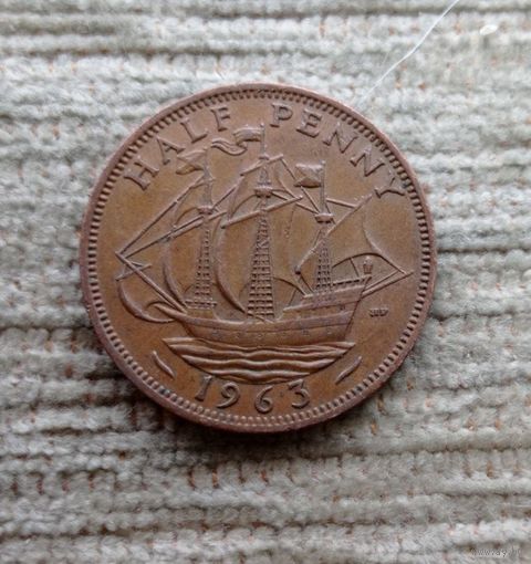 Werty71 Великобритания 1/2 пенни 1963 Елизавета 2 Корабль