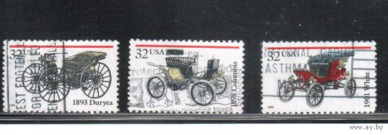 США-1995 (Мих.2679-2681) , гаш. , Автомобили, 3 марки